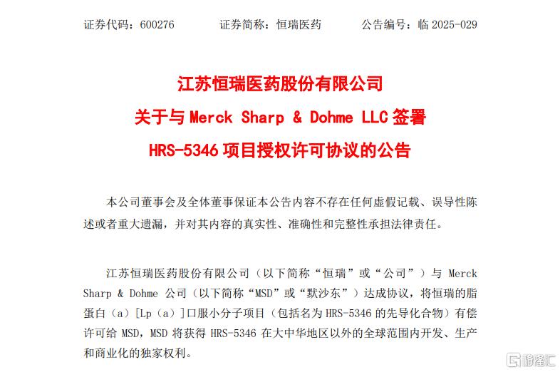 借船出海“新样本”，近20亿美元，恒瑞医药放了个大招