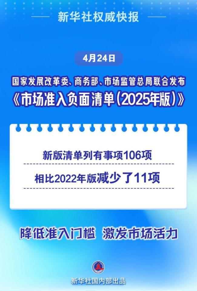 新版市场准入负面清单发布