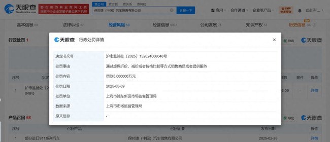 保时捷中国被罚5万