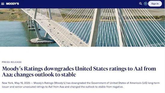 美国丢掉了最后一个AAA主权信用评级