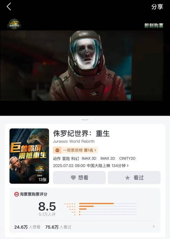 《侏罗纪世界：重生》遇挫，暑期档后半程要靠国产片了？